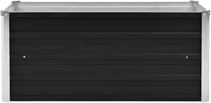 Metal Garden Bed Anthracite 39.4x15.7x17.7 Outdoor Planter Box for Gardening Galvanized Steel Flower Growing for Herbs &amp Vegetables