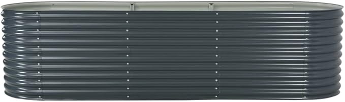 Garden Raised Bed 125.9x31.4x31.8 Galvanized Steel Gray