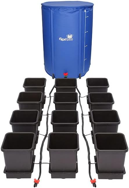 AutoPot 12 Pot System (3.9 Gallon Plastic Pots) (*Includes AIRBASES &amp AIRDOMES) Self-Watering Gravity-Fed Hydroponic System (12Pot - 3.9 Gallon - 60 Gallon FlexiTank)