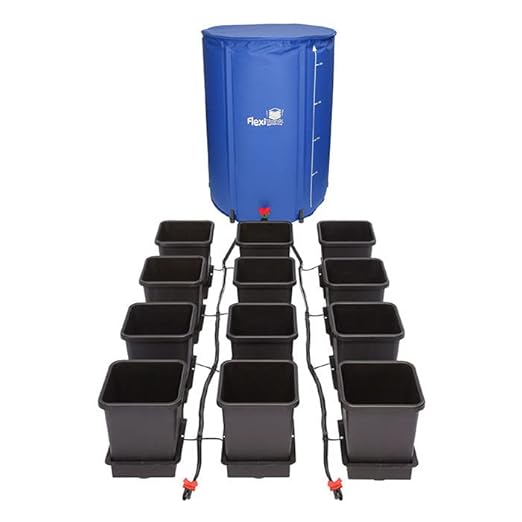 AutoPot 12 Pot System with 3.9 Gallon Plastic Pots and 60 Gallon FlexiTank - Self-Watering Gravity-Fed Hydroponic Systems (12Pot - 3.9 Gallon - 60 Gallon FlexiTank)