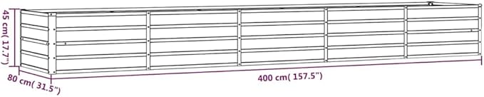 Garden Raised Bed Rusty Corten Steel 157.5x31.5x17.7 Inch Large Outdoor Planter for Vegetables Herbs Flowers Weathered Finish