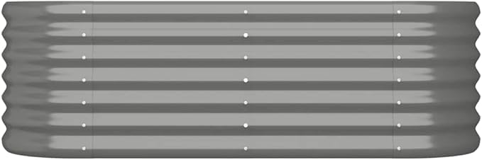Metal Garden Raised Bed - Outdoor Box for Vegetable Flower Herb and Plant - Large Steel Planter for Gardening in Gray 44.9