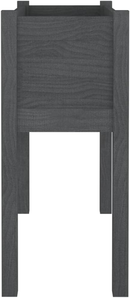 Garden Planter Raised Garden Bed Planter Boxes Outdoor Suitable for Flowers Restaurants Backyard Patios Gray 27.6x12.2x27.6 Solid Wood Pine
