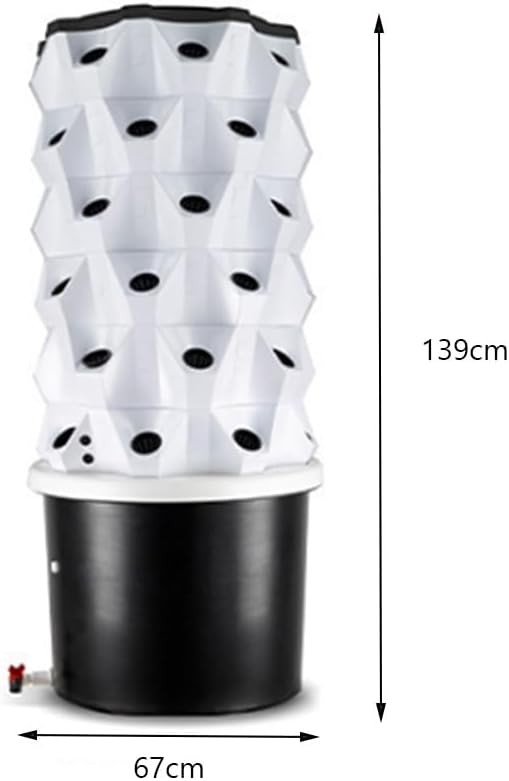 Large Capacity Hydrophonic Planter Grower Vertical Hydroponic System with LED Grow Light Food Grade ABS Material for Fruits Vegetables(6 Layers)