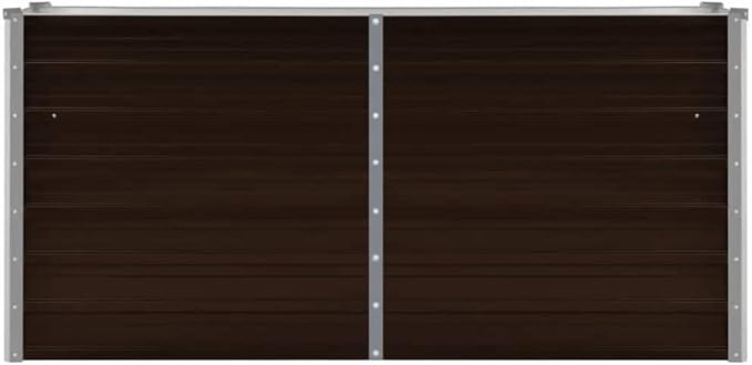 Raised Garden Bed Brown 63x15.7x30.3 Galvanized Steel Planter Box Elevated Outdoor Raised Flower Vegetable Bed for Patio