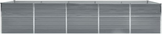Galvanized Steel Raised Garden Bed 157.5 x 31.5 x 17.7 in Grey Metal Planter Box Large Outdoor Elevated Vegetable Flower Bed Patio Yard
