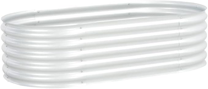 Raised Garden Bed Kit for Vegetables Flower Galvanized Metal Planter Boxs Large Garden Bed Metal Plant Stakes 63x31.5x17.3 Galvanized Steel Silver