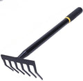 Garden Tool Set 4 PCS Heavy Duty Carbon Steel Gardening Tool Set with Non-Slip Rubber Grip Rake Shovel Outdoor Hand Tools Set Beach Combing Tool Kit Unisex Gifts for Seniors (Hand rake)