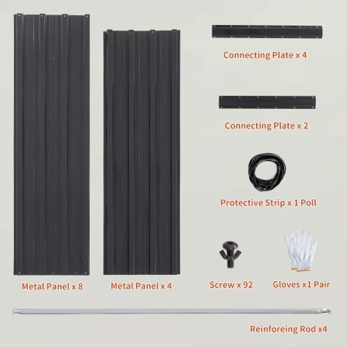 6x3x2FT(2PCS) Metal Raised Bed Garden Bed KitOutdoor Tall Galvanized Planter Raised Rustproof Steel Planter BoxesLarge Metal Raised Garden Beds for FlowersVegetablesHerbs
