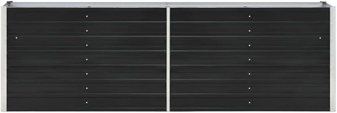 Garden Raised Bed Galvanized Steel 94.5x15.7x30.3 Anthracite