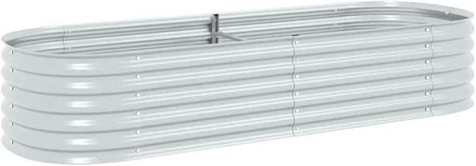 Steel Planter Raised Bed Metal Flower Box Planter Raised Beds Outdoor Garden for Planting Fruit 94.5x31.5x17.3 Silver-885