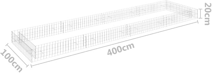 Gabion Raised Bed Galvanized Steel 157.5x39.4x7.9 bWeight-28 lbs