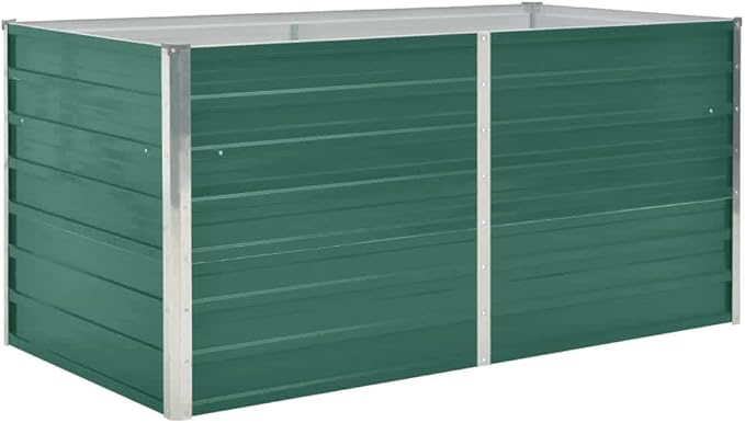 Outdoor Garden Raised Bed Galvanized Steel Metal Outdoor Garden Raised Planter Box for Flowers Vegetables Fruits Herbs Green 63x31.5x30.3 -AA