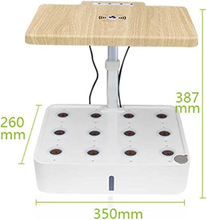 GeRRiT Hydroponics Growing System Kit 12Pods 30cm Adjustable Height Indoor Garden with LED Grow Light Fan Water Tanks for Indoor Outdoor