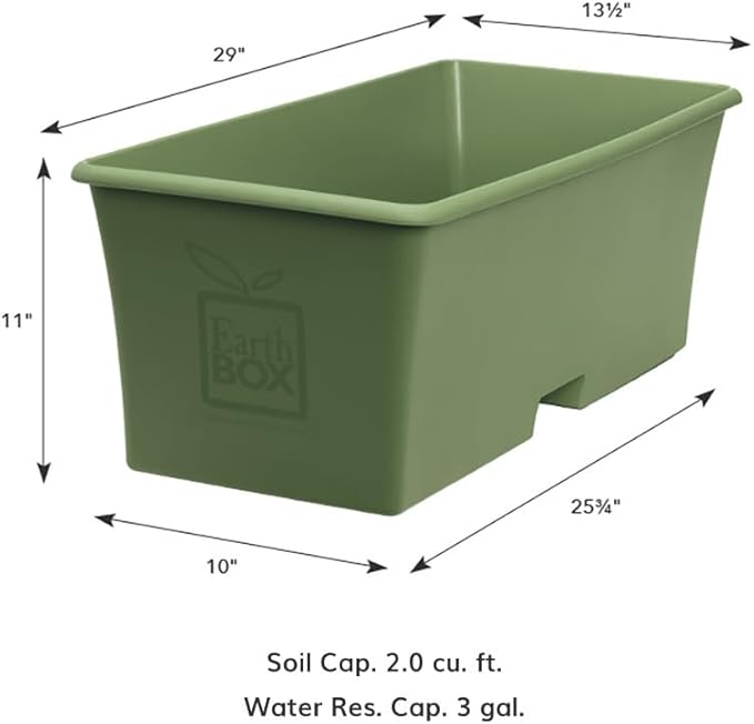 EarthBox Raised Garden Bed with Legs – Elevated Self Watering Planter Box with Wheels Storage Shelf Premium Plant Food Easy Assembly Made in USA Sage