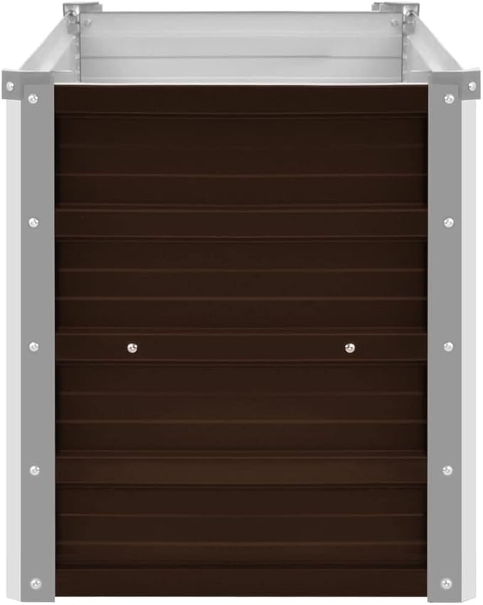 SKM Garden Raised Bed Brown 63x15.7x17.7 Galvanized Steel (6 KG/13.2 LBS)