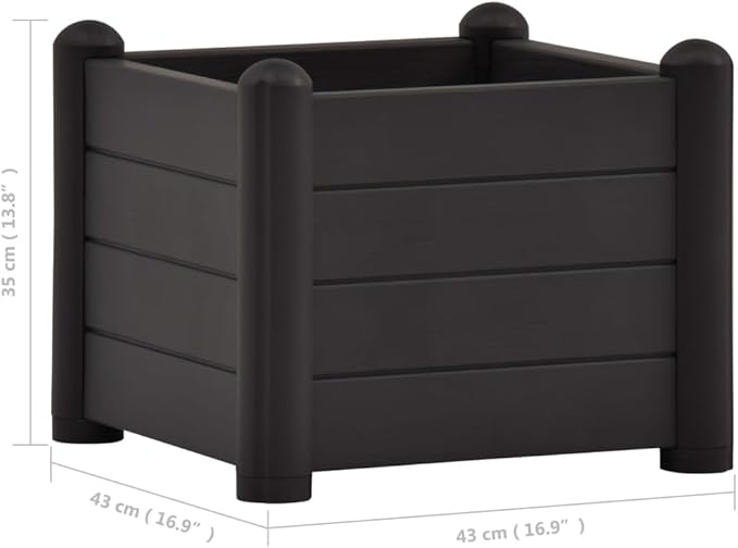 Garden Raised PlanterGarden BedGalvanized Raised Garden BedPlanter Raised bedsGalvanized PlanterBed PP Anthracite 16.9x16.9x13.8
