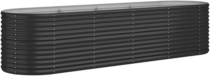 Garden Raised Planter Raised bedsGalvanized PlanterFlower BedTroughMetal PlanterRaised Garden BedBed Powder-Coated Steel 116.5x31.5x26.8 Anthracite