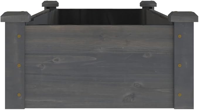 SKM Garden Raised Bed with Liner Grey 120x45x25 cm Solid Wood Fir (Weight-7KG)