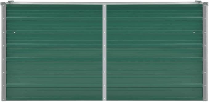 Outdoor Garden Raised Bed Galvanized Steel Metal Outdoor Garden Raised Planter Box for Flowers Vegetables Fruits Herbs Green 63x15.7x30.3