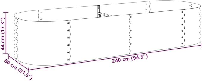 Garden Raised Metal Box Galvanized Steel Outdoor Planter Large Durable Vegetable Herb Flower Boxes for Plants 94.5x31.5x17.3 in Gray