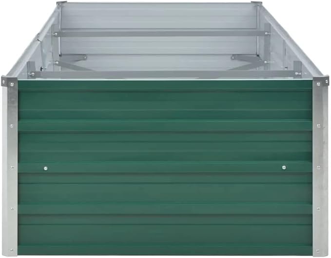 vidaXL Raised Bed Galvanised Steel 240 x 80 x 45 cm Green Flower Pot