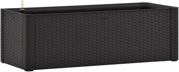 Garden Raised Bed with Self Watering System Anthracite 39.4x16.9x13