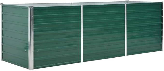 Garden Raised Bed Standing Planter Planter Boxes Gardening Box Horse Trough planters Suitable for Courtyard Corridor Nursery Orchard Galvanized Steel 94.5x31.5x31.3 Green
