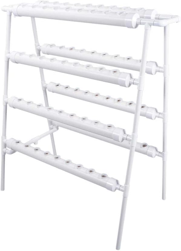 Hydroponics Growing System Kit 72 Plant Sites 4 Layers Food-Grade PVC-U Pipes Hydroponic Grow Kit Gardening System with Water Pump TimerNet Pots and Sponge for VegetablesFruitsHerb