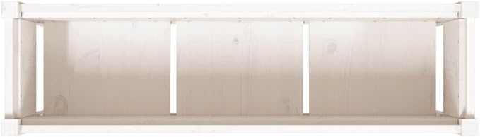 Garden Planter - White Solid Pine Wood - Patio Bed Raised - Versatile Wooden Cage - Decorative Fencing for Plants &amp Herbs - 41.3 in Wide