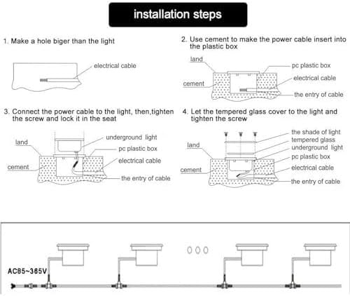 Round Ground Landscape Light - Built-in Outdoor Floor Lamp AC85-265V Outdoor Buried Lights Outdoor Recessed Spot Light IP67 Waterproof Floor Lamp Led Beam Light(Warm White Light6W)