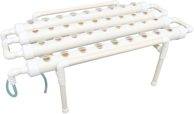 Wall-Mounted Hydroponic Grow Kit 36 Plant Sites Hydroponics Planting System 4 PVC-U Pipes Hydroponic Gardening Indoor System with 110V Water PumpPlanting SpongeHose