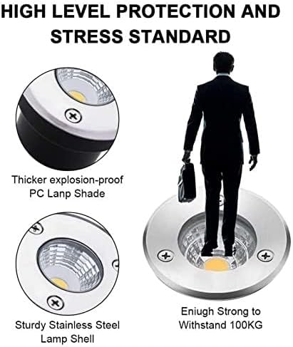 3W LED Underground Landscape Light - IP67 Waterproof Buried Garden and Outdoor Lights (Natural Light 224V)