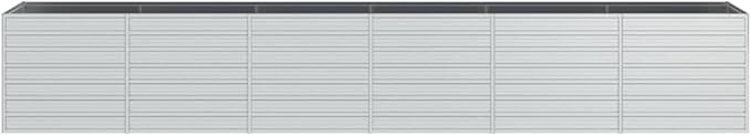 Garden Raised Planter Raised bedsGalvanized PlanterFlower BedTroughMetal PlanterRaised Garden BedBed 189x31.5x30.3 Galvanized Steel Silver