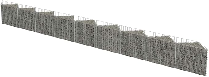 Galvanized Steel Gabion Wall Wall Basket Wire Fence Planter Cages Boxes Raised Bed Mesh Wire Wall Panel for Outdoor Landscape Lawn 248x11.8x19.7-625