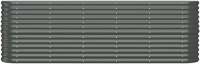 Powder-Coated Steel Garden Raised Bed Outdoor Metal Planter Box for Vegetables Flowers Herb 88.2x15.7x26.8 Anthracite-747
