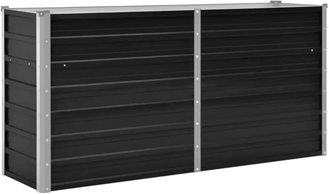 YAFF Garden Raised Bed Anthracite 63x15.7x30.3 Galvanized Steel (22.132lbs)
