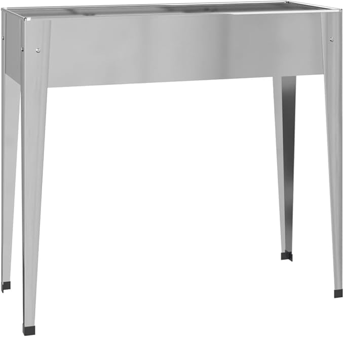 Galvanized Steel Garden Planter Set of 2 Large 39.6x39.6x35.4 inch Rectangular Outdoor Planters for Deck Patio Weather-Resistant Raised Garden Beds