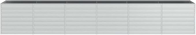 Raised Garden Bed 189x31.5x30.3 Galvanized Steel Silver Planter Large Outdoor Elevated Planter Box for Flower and Vegetable Garden Bed