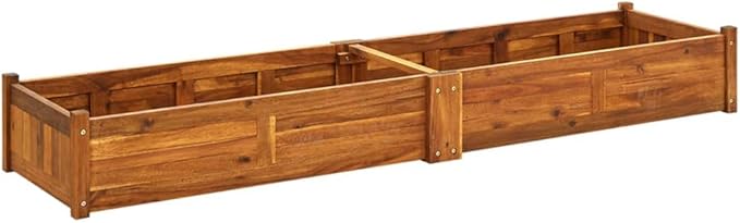 Wooden plantersPlanting Box RacksGardening Decorationsfor BackyardPatio and BalconyGarden Raised Bed Acacia Wood 78.7x19.7x9.8