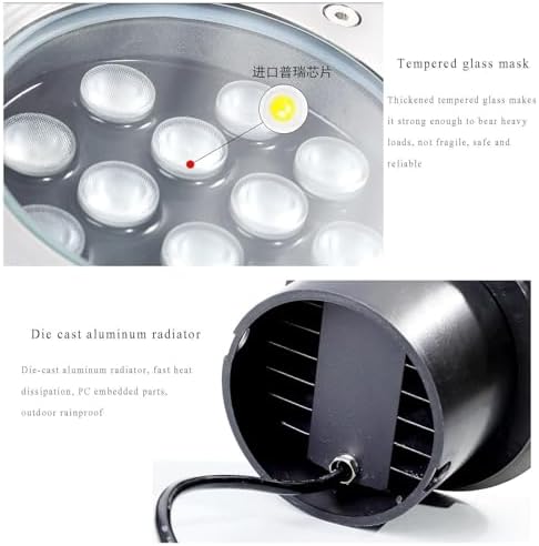 12V LED Underground Spotlight IP66 Waterproof Recessed Garden Light 7W Low Voltage Embedded Floor Lamp Outdoor Buried Landscape Lighting (Green)