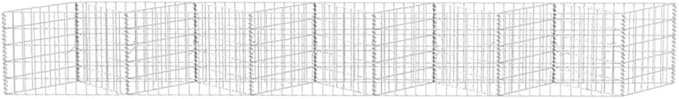 Gabion Basket Galvanized Steel 118.1x11.8x19.7 Gabion Raised Bed Gabion Cages Basket Steel Woven Gabion Net for Backyard Garden -AA