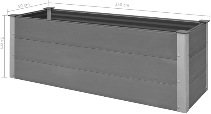 SKM Garden Raised Bed WPC 150x50x54 cm Grey (Weight-32KG)