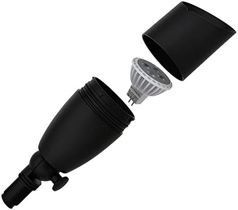 MarsLG ALS1 Aluminum Low Voltage Landscape Directional Spot Up Light in Black Finish with Ground Spike and Free MR16 LED Bulb (6-Pack) 36UL02BKx6