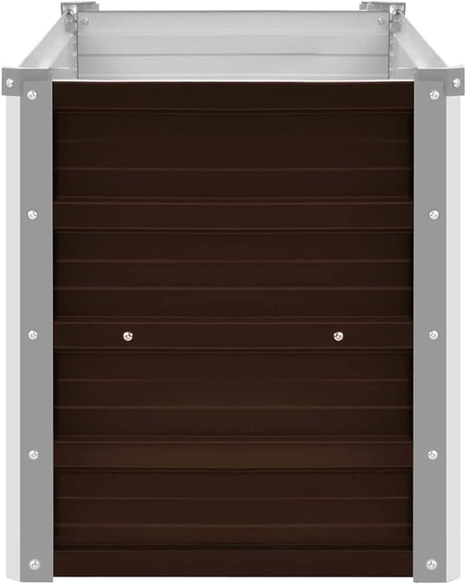 Garden Raised BedFreestanding PlantersMultifunctional High BedsBalcony Planter BoxPlant Privacy FencePatio Raised Bedsfor VegetablesFlowersOutdoorBrown 63x15.7x17.7 Galvanized Steel