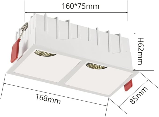 Led Spotlight Square Flush Mount Downlight2 * 7w 95ra Accent Spotlamp AlumiExpression artistique m Housing Directio l Spotlights for Gallery Living Room Corridor