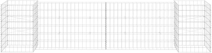 Large Raised Garden Bed 102.4 x 15.7 x 23.6 in Silver Metal Gabion Planter for Outdoor Flowers Vegetables Patio Trough Planter Box Industrial Style