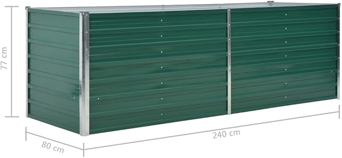 Garden Raised BedFlowerpotsPlantersRaised Garden PlanterRaised Planter Boxfor Indoor Outdoor VegetablesFruitsPotatoFlowersGalvanized Steel 94.5x31.5x31.3 Green