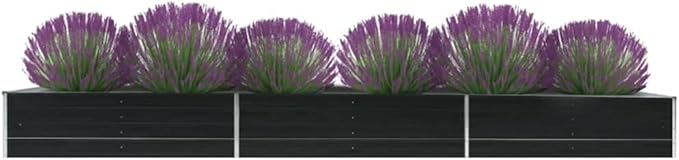 Garden Raised Bed Galvanized Steel 189x31.5x17.7 Anthracite