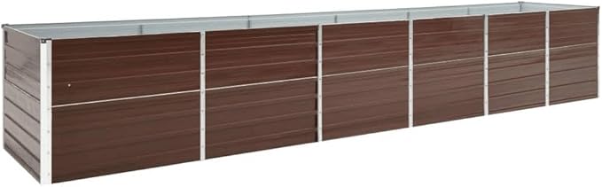 vidaXL Raised Bed Brown Galvanized Steel 189 x 31.5 x 30.3 in Durable